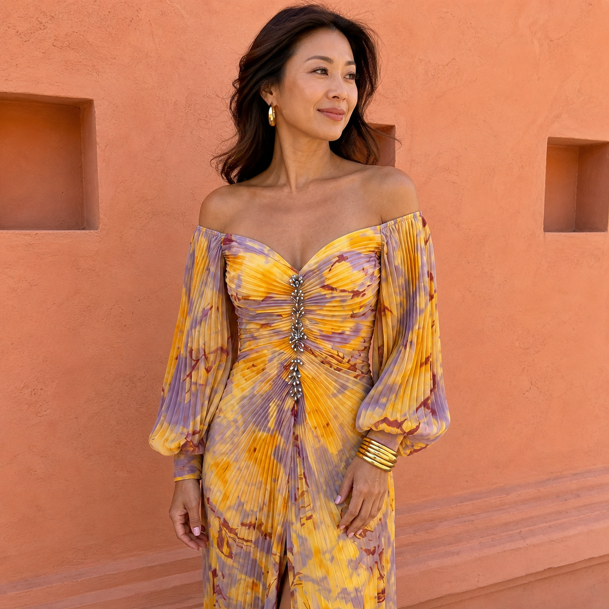 Greta Long Floral Dress