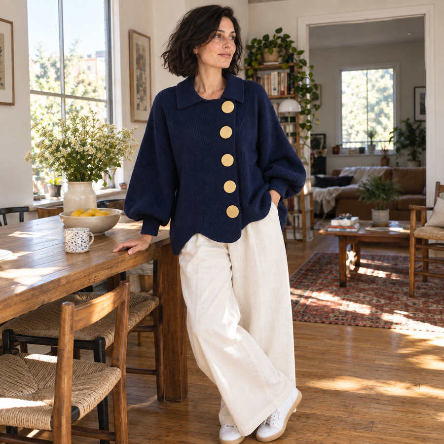 Isadora Oversized Collared Cardigan