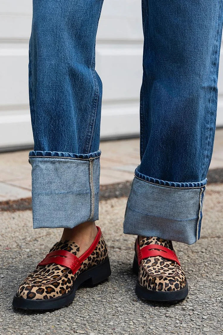 Sabine Leopard Print Loafers