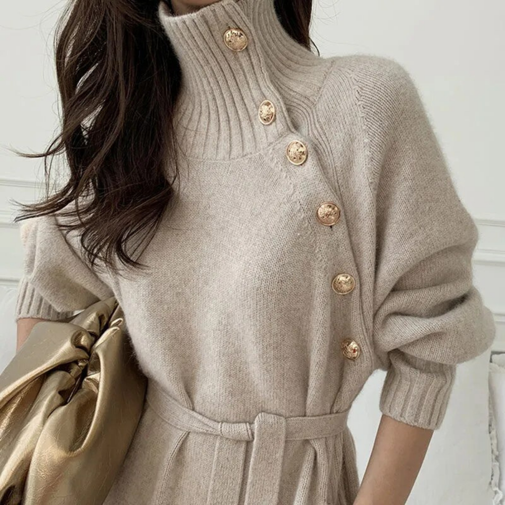 Gricella Winter Robe Sweater Maxi Dress