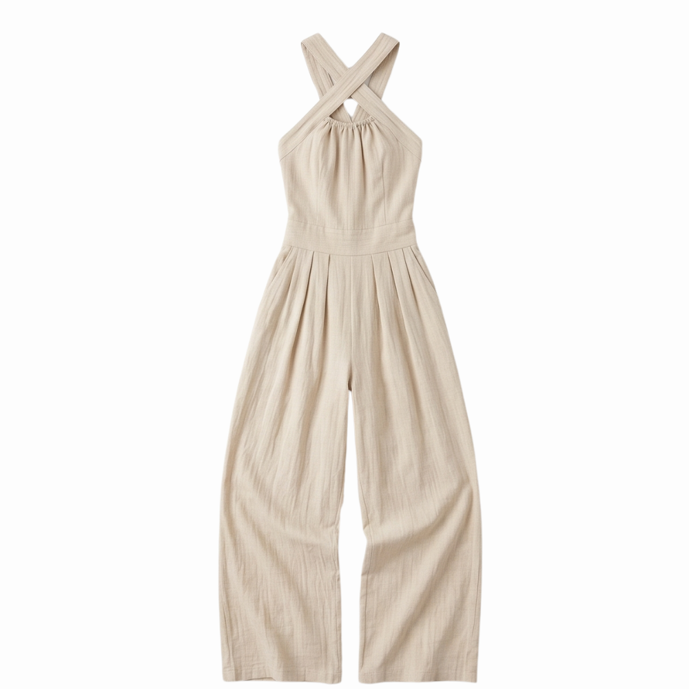 Karissa™ Flowing Wide-Leg Halter Jumpsuit