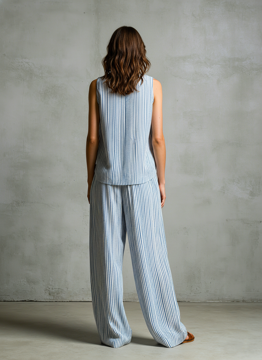 Summer Stripes Pants Set