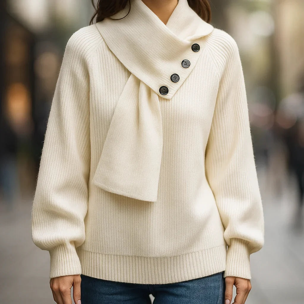 Alysa Cozy Scarf-Neck Sweater