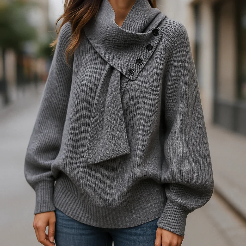 Alysa Cozy Scarf-Neck Sweater