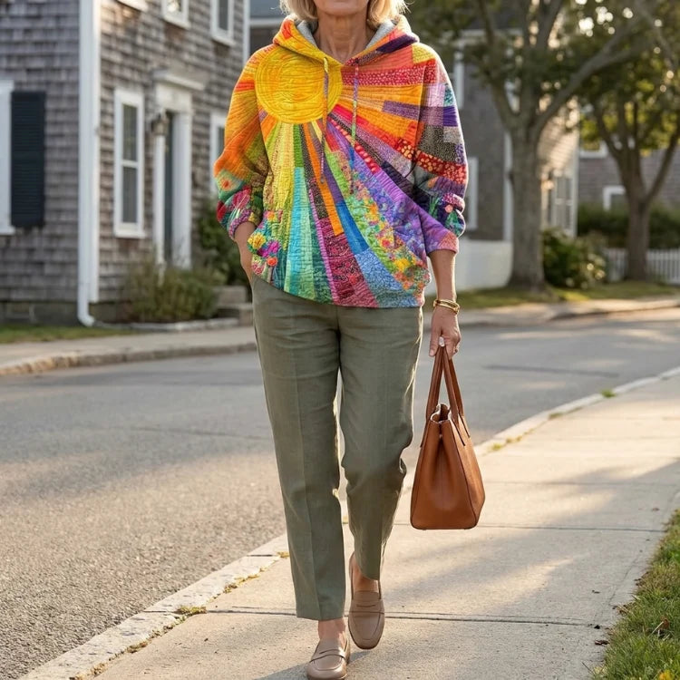 Amanda Colorful Quilted Hoodie