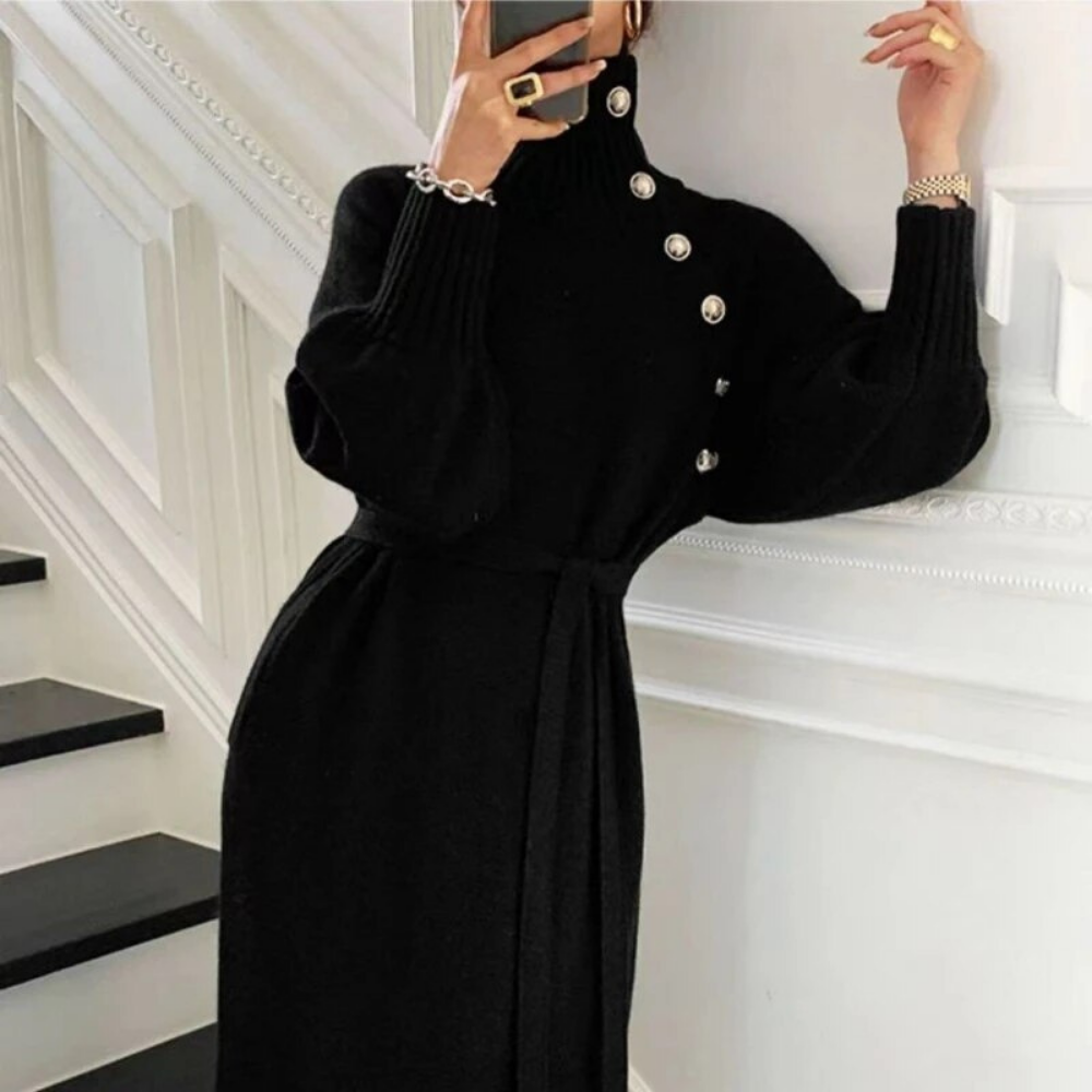 Gricella Winter Robe Sweater Maxi Dress