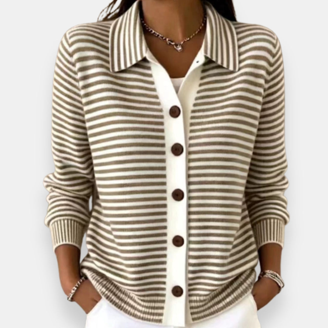 Nola Striped Button Cardigan