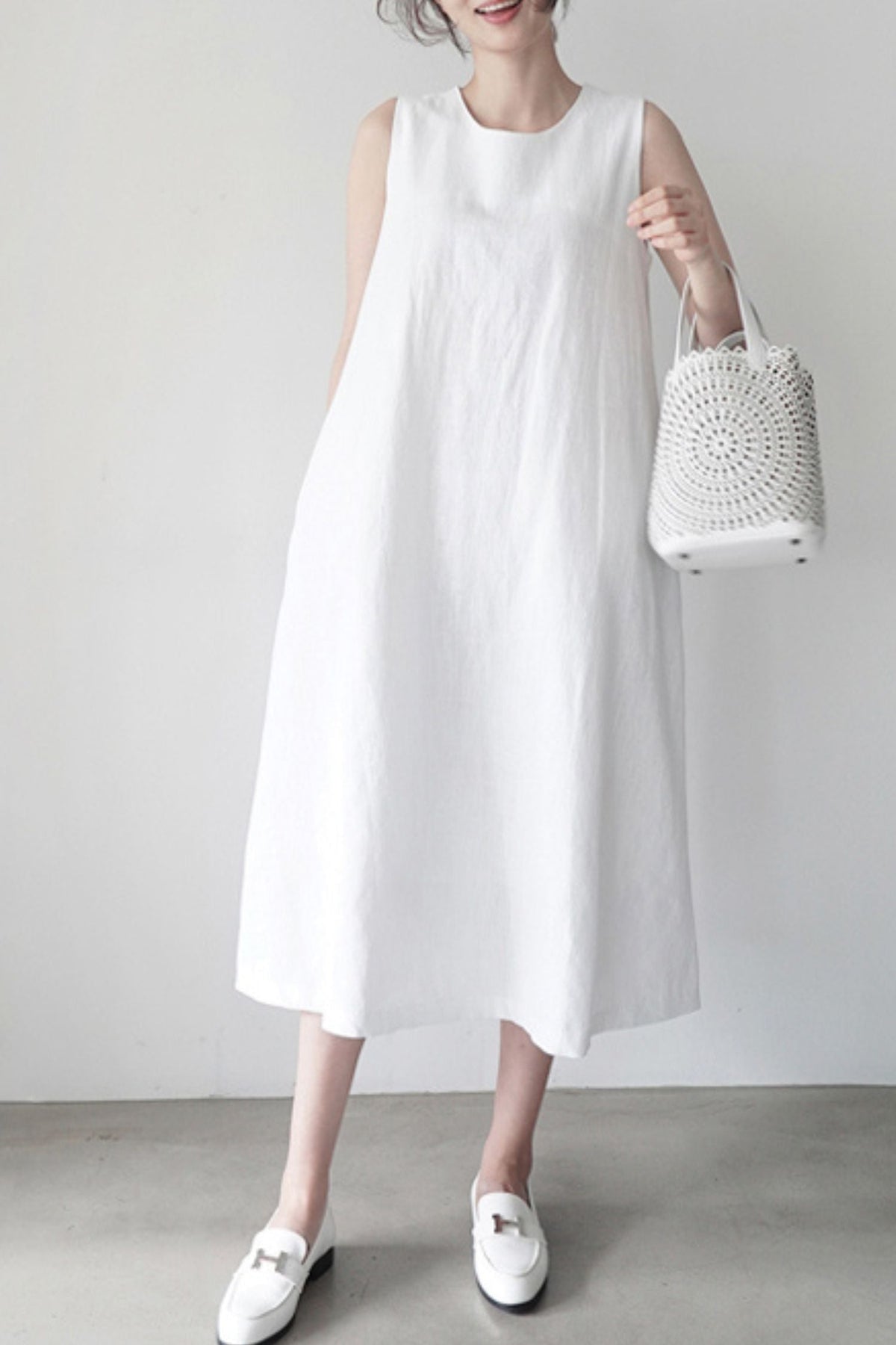 Loose-fit Sleeveless Midi Dress