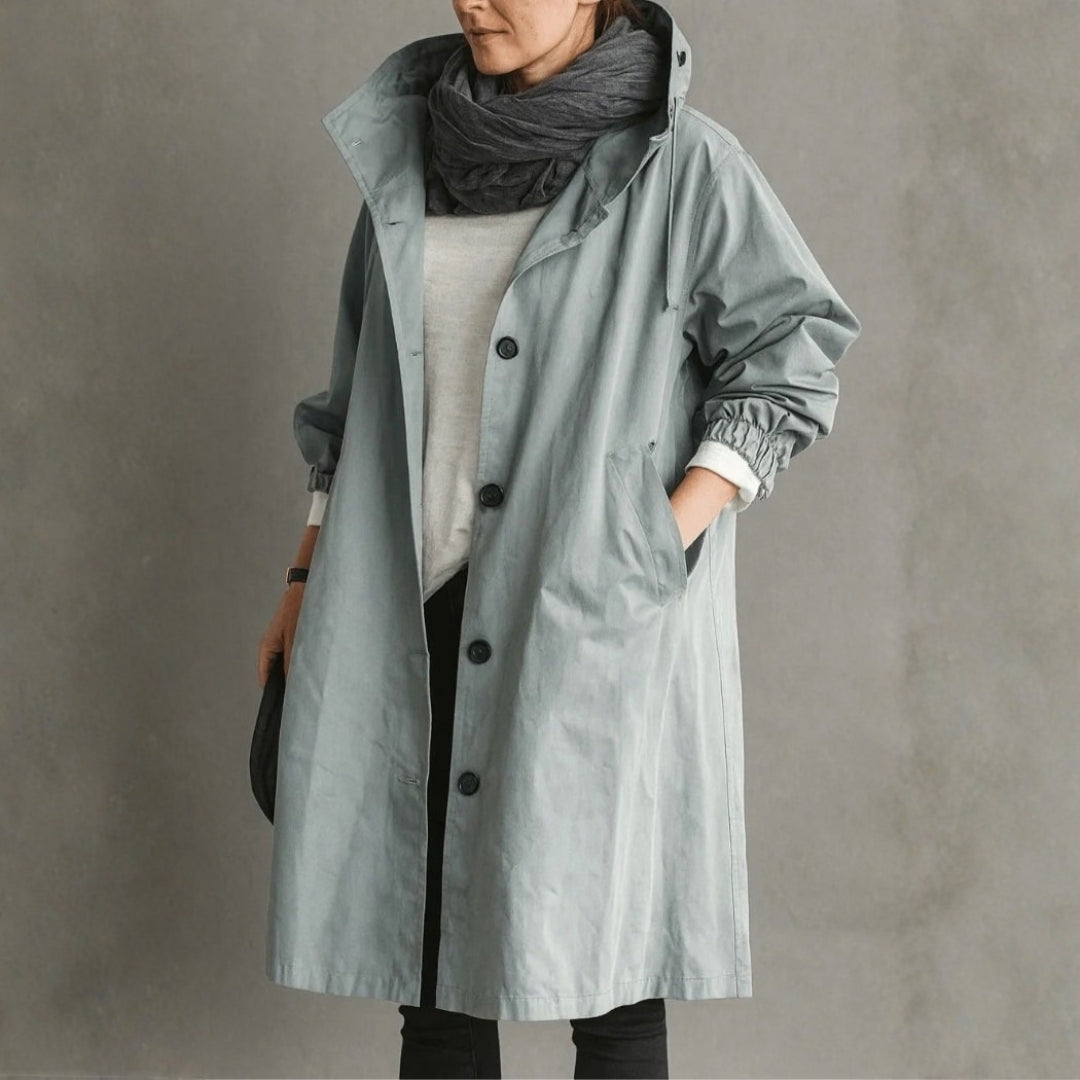 Catherine | Hooded Longline Trench Coat