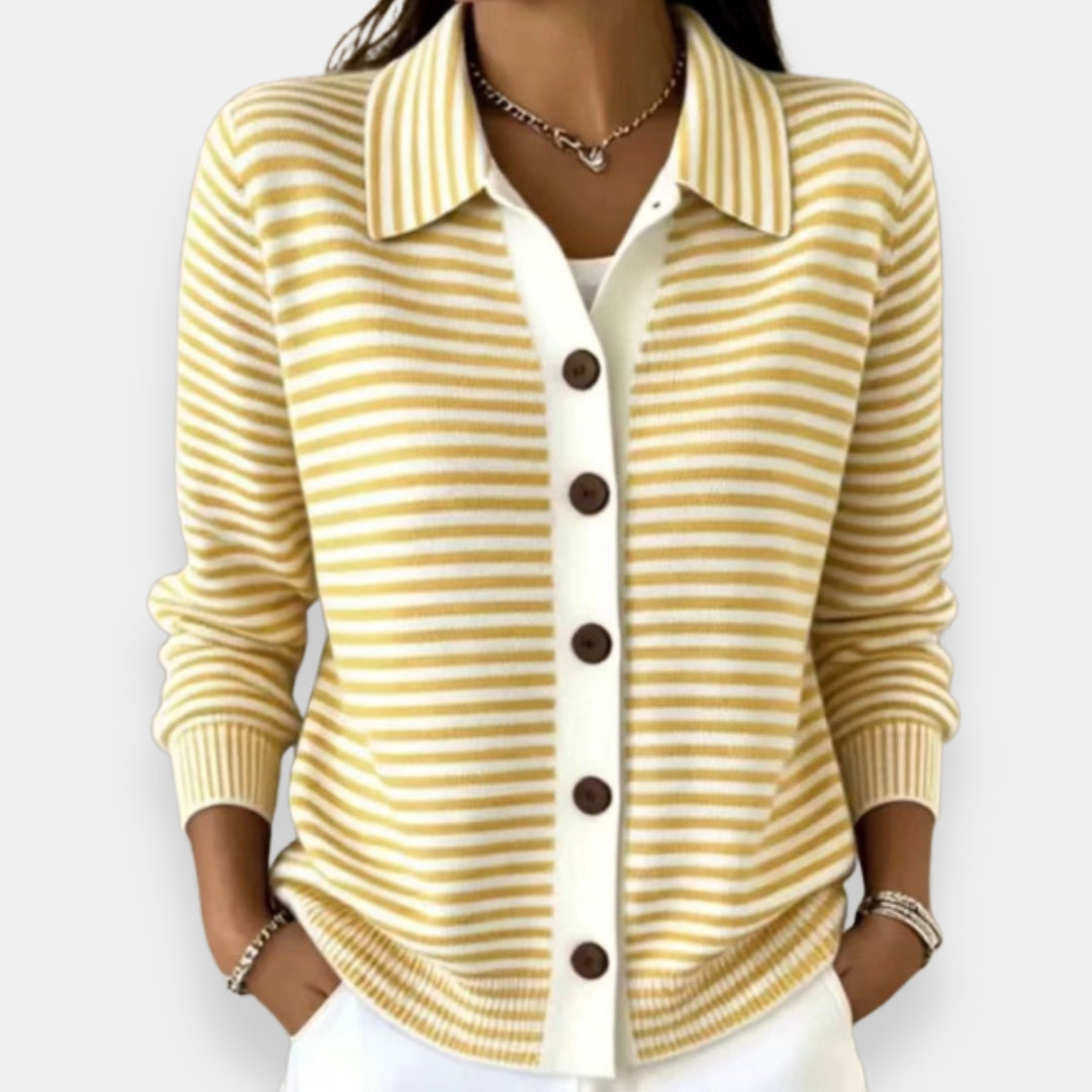 Nola Striped Button Cardigan