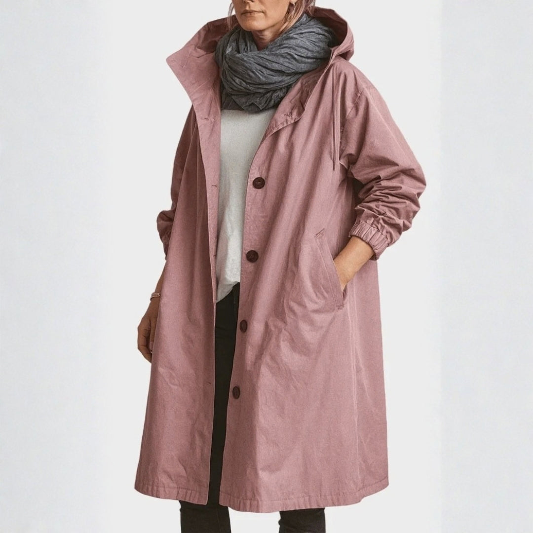 Catherine | Hooded Longline Trench Coat