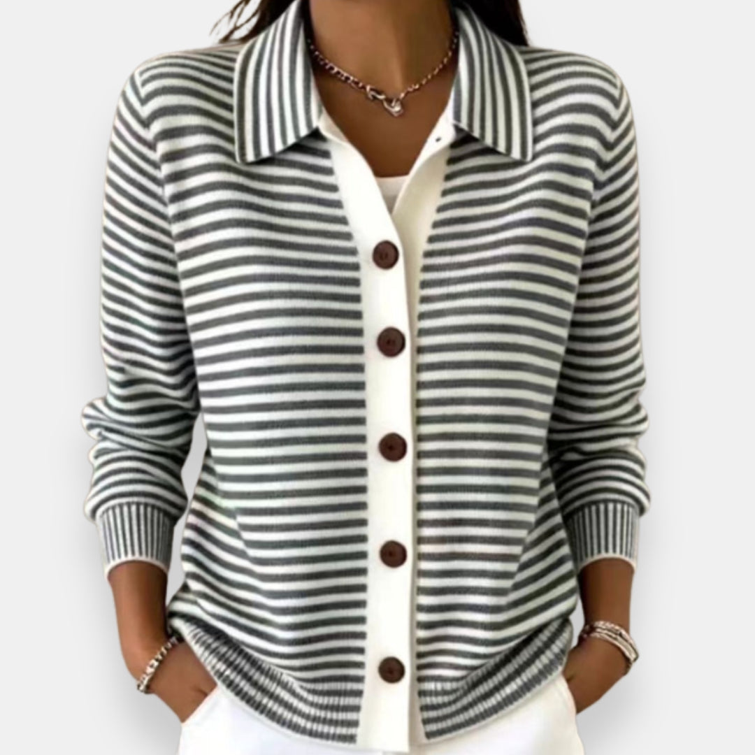 Nola Striped Button Cardigan