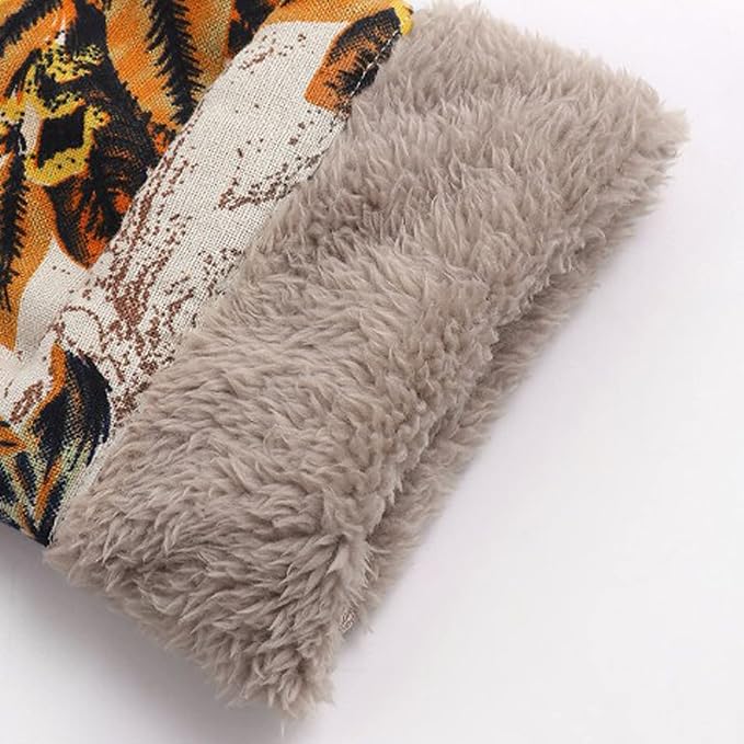 Stylish Fleece Coat with Floral Pattern