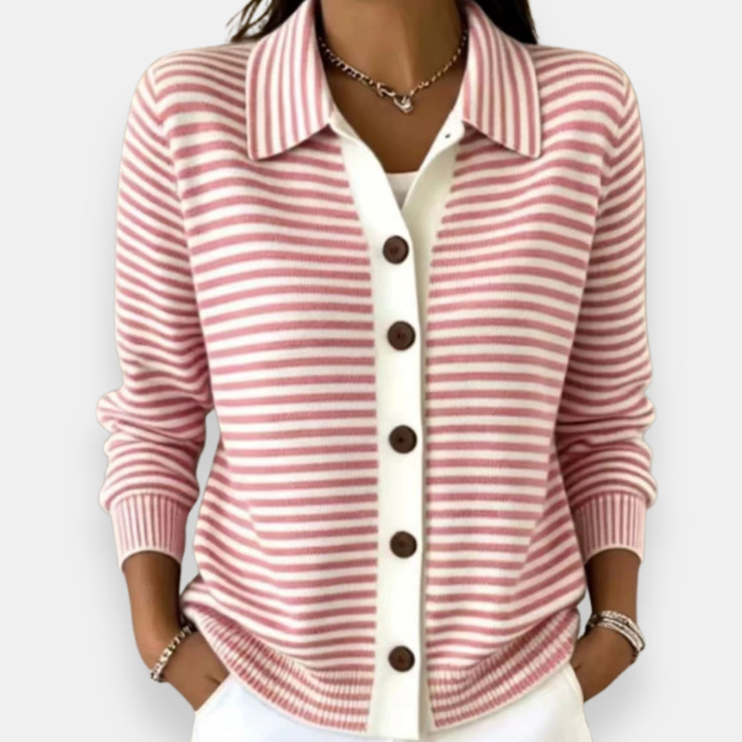 Nola Striped Button Cardigan