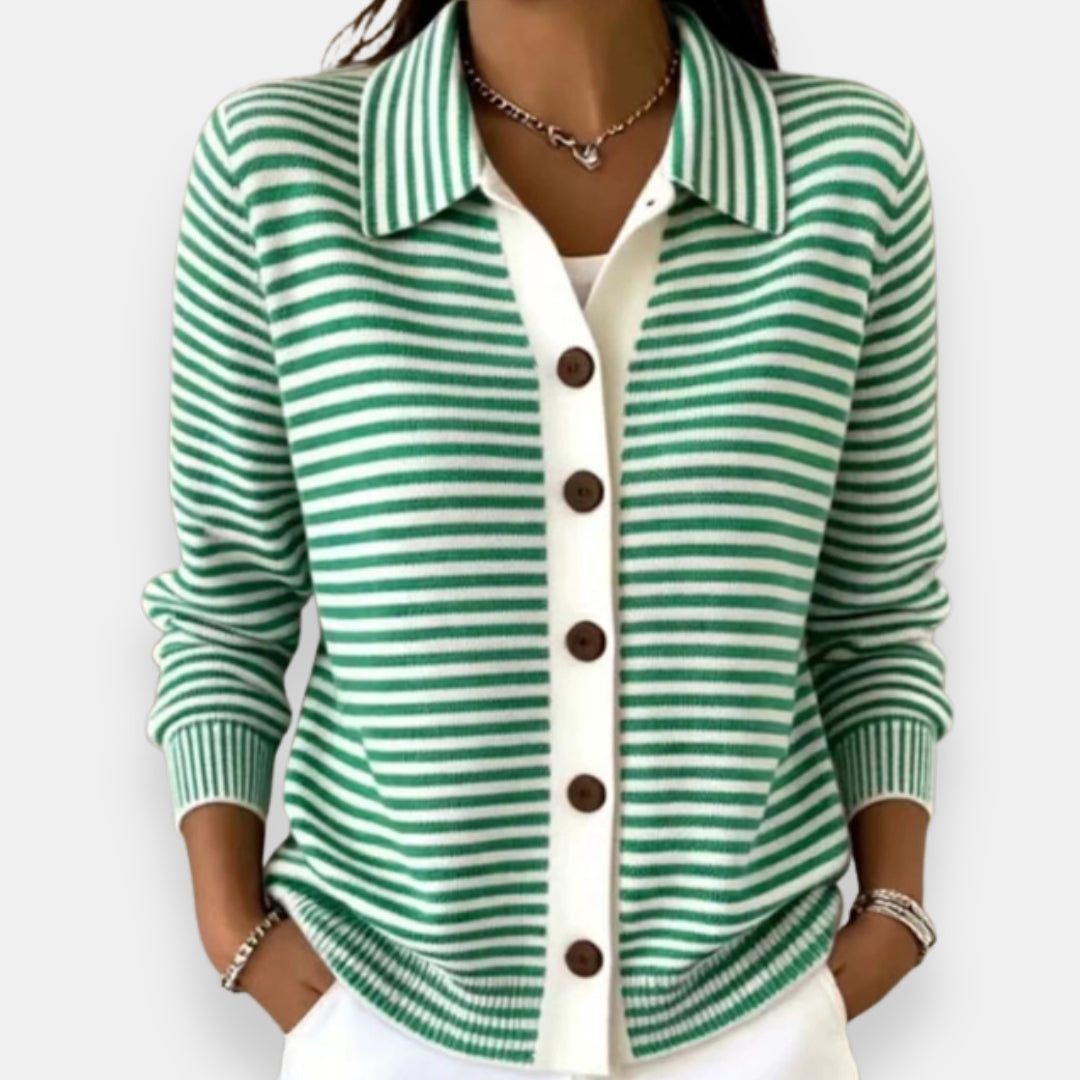 Nola Striped Button Cardigan