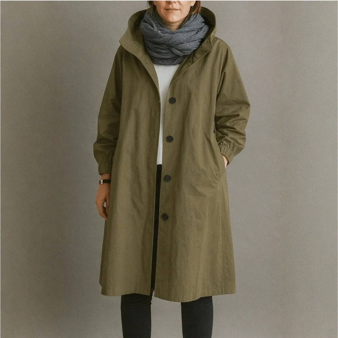 Catherine | Hooded Longline Trench Coat