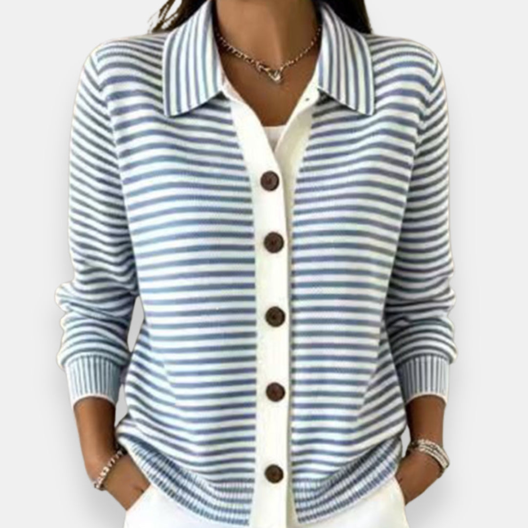 Nola Striped Button Cardigan