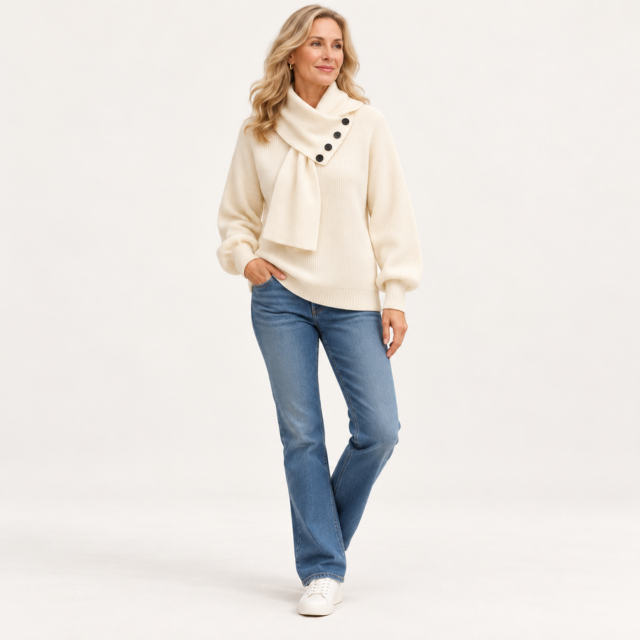 Alysa Cozy Scarf-Neck Sweater