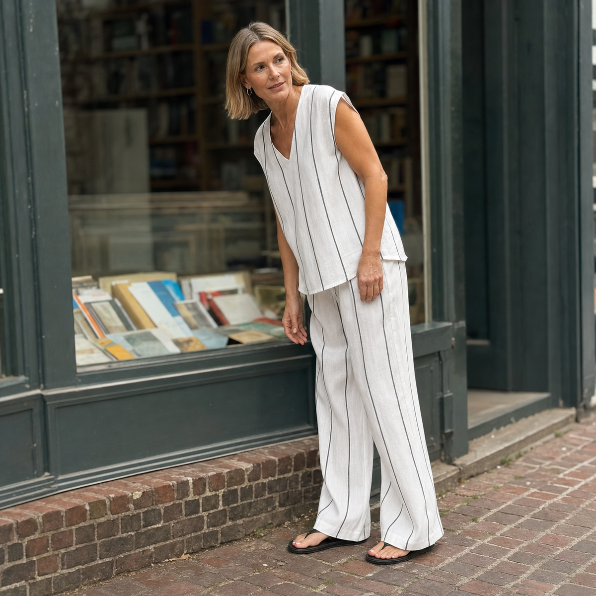 Amelia Striped Pants Set