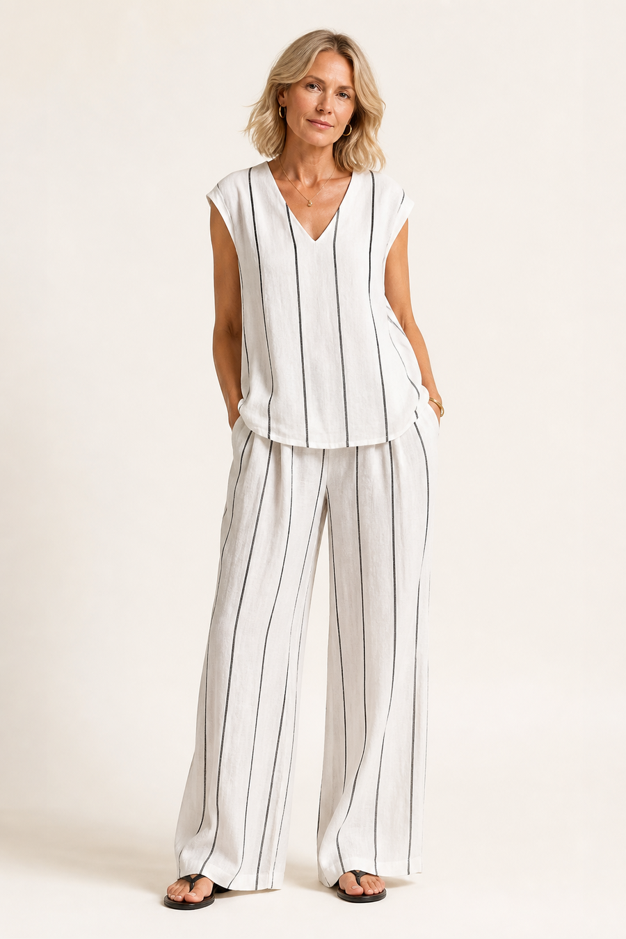 Amelia Striped Pants Set