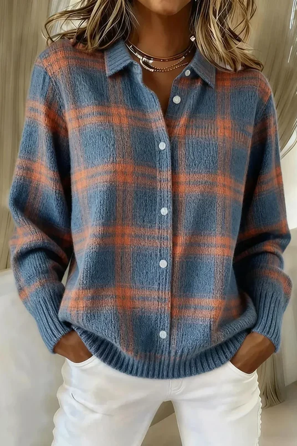 Anna Plaid Knit Cardigan