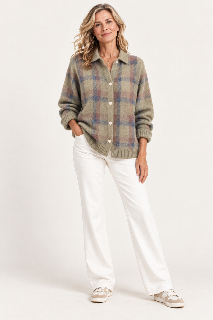 Anna Plaid Knit Cardigan
