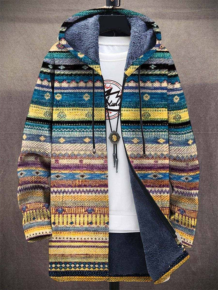 Annet Stripe Vintage Zip Hoodie Cardigan