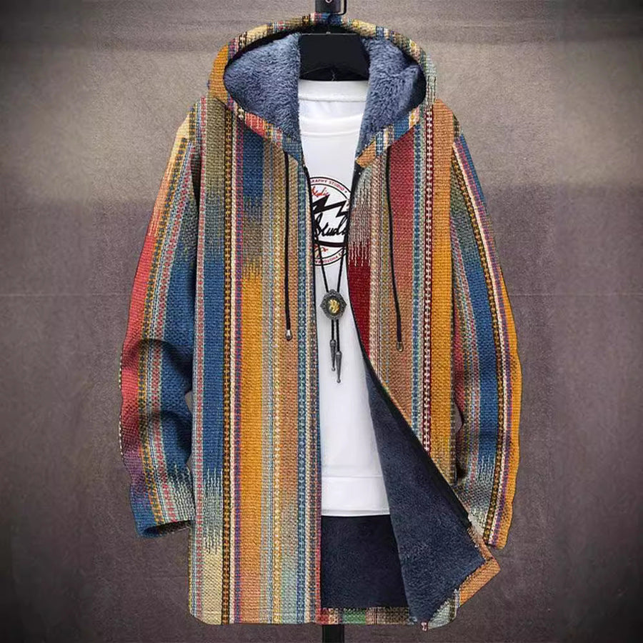 Annet Stripe Vintage Zip Hoodie Cardigan