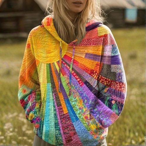 Amanda Colorful Quilted Hoodie
