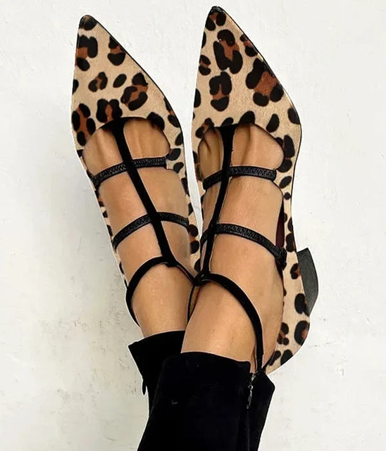 Bridget Heeled Shoes with Leopard Strap