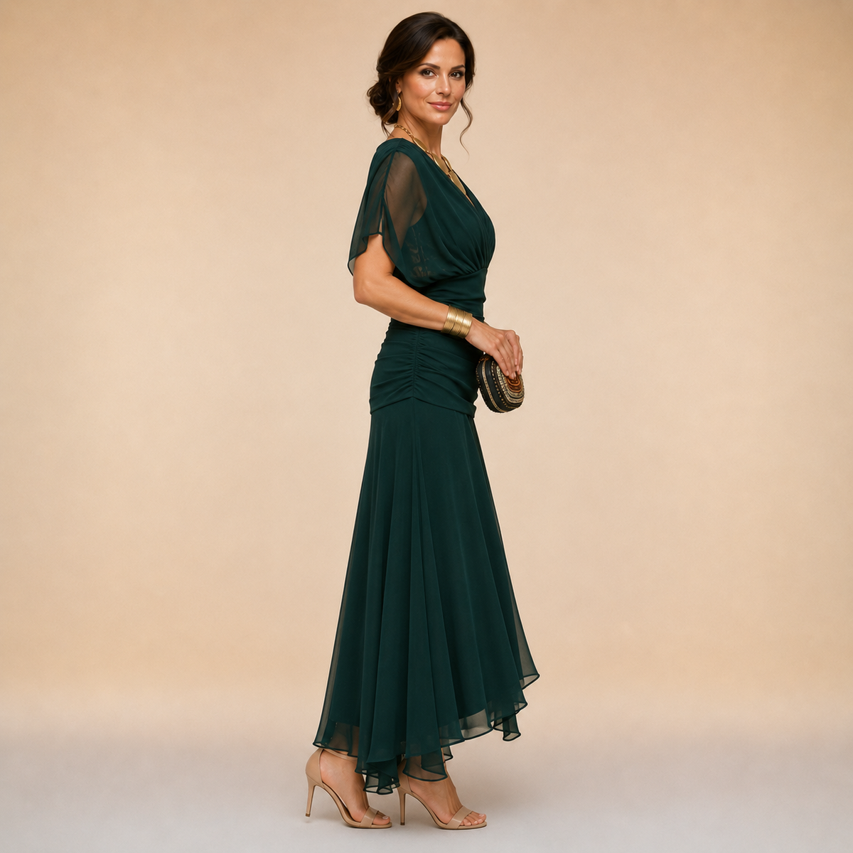 Emma Draped Evening Dress