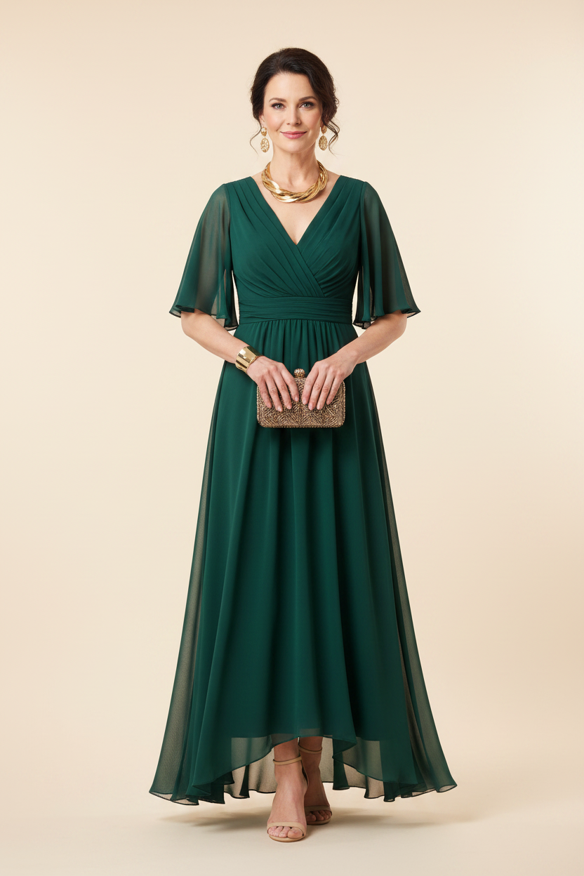 Emma Draped Evening Dress