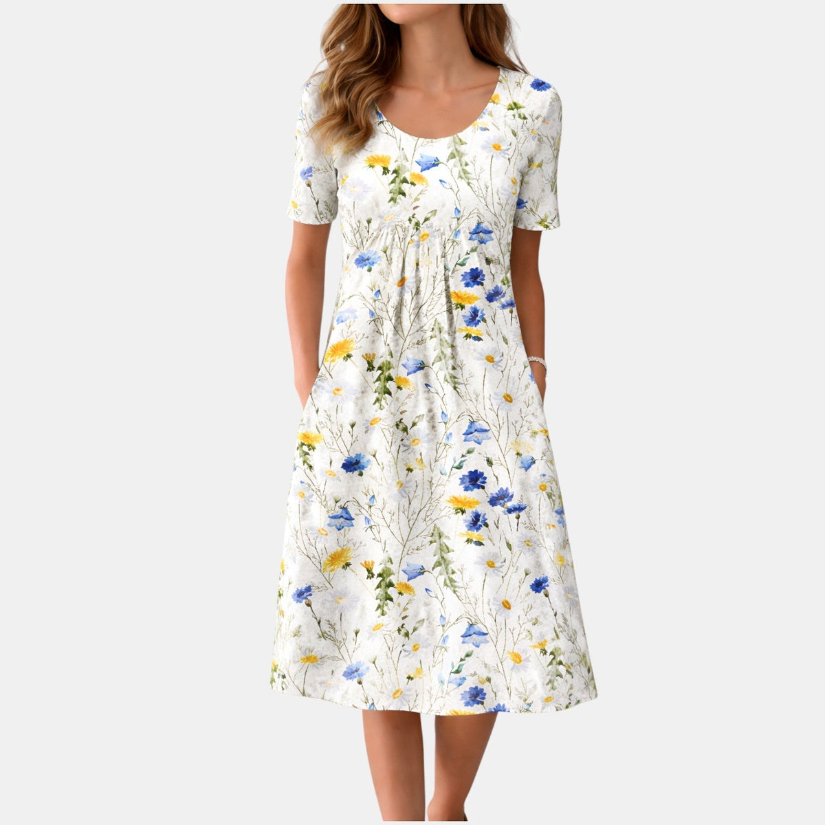 Short Sleeve Midi Dress