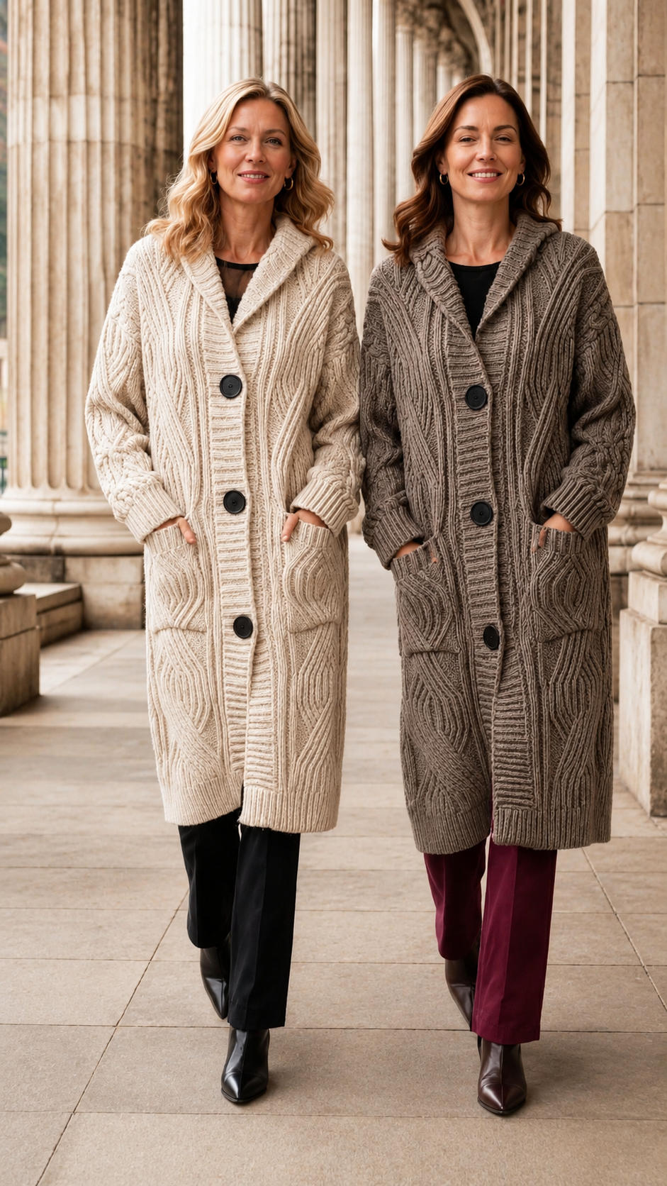 Over-The-Knee Loose Knitwear Jacket