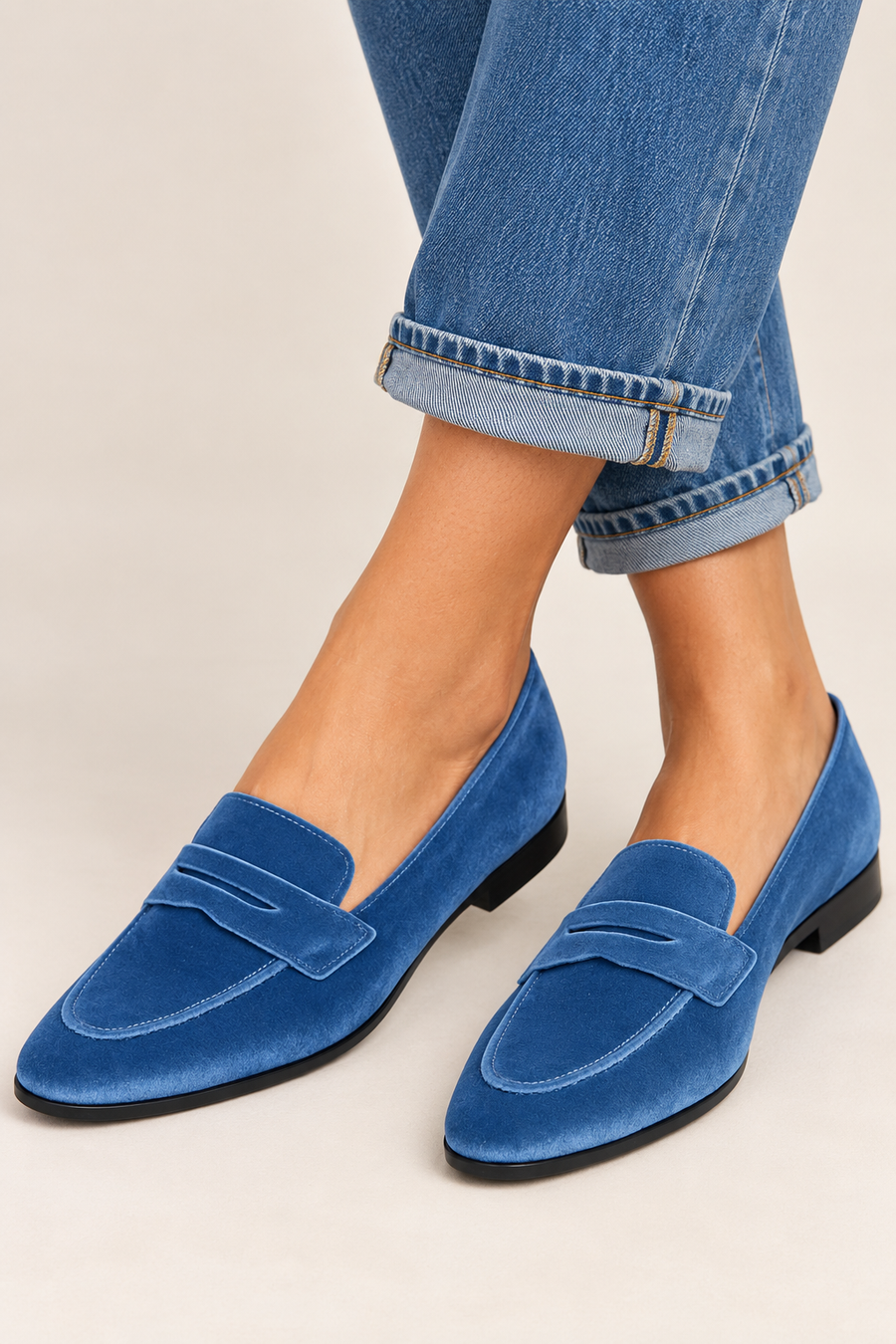 Monica Soft Velvet Loafers