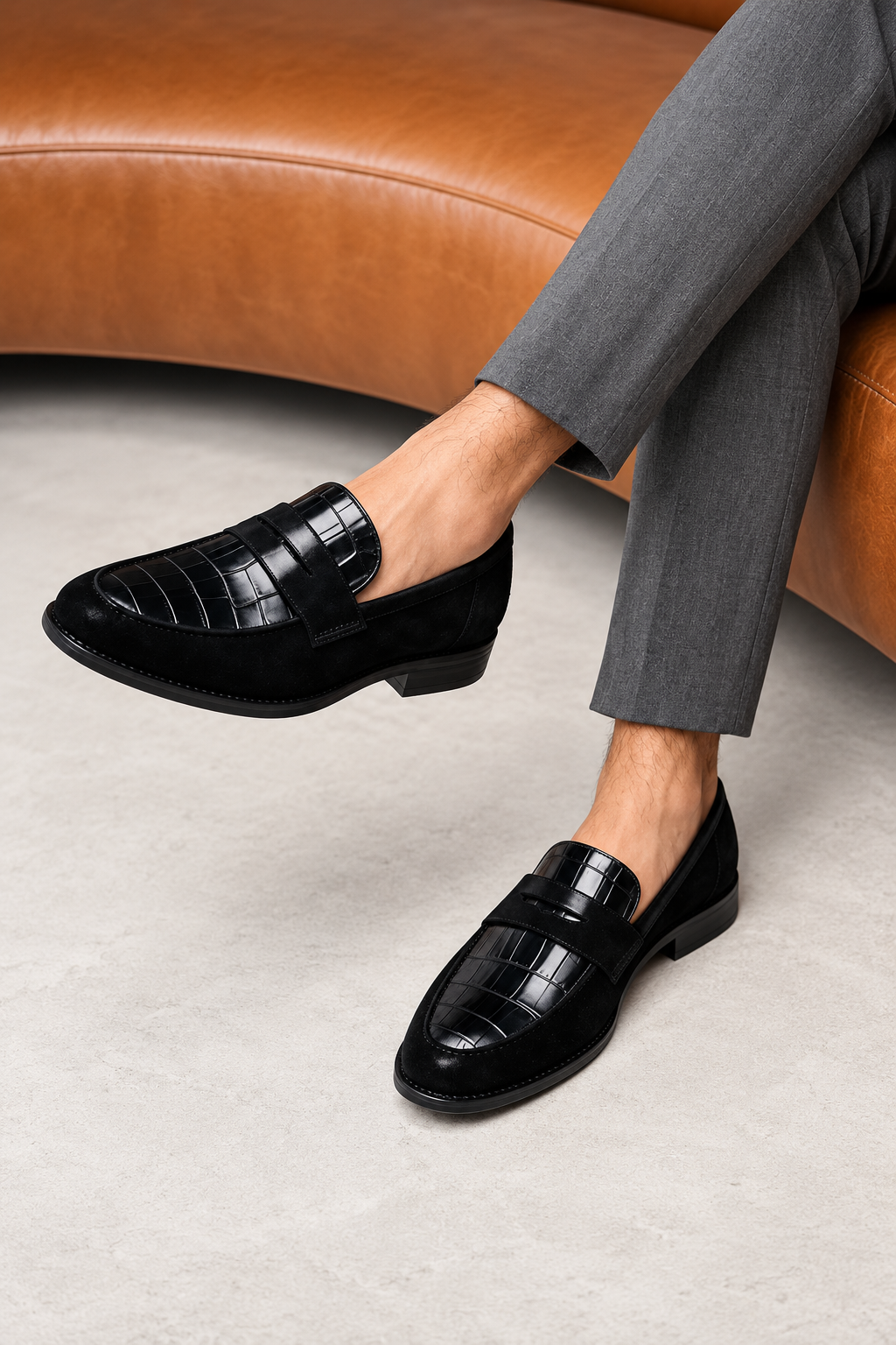Juliette Croco Leather Printed Loafers