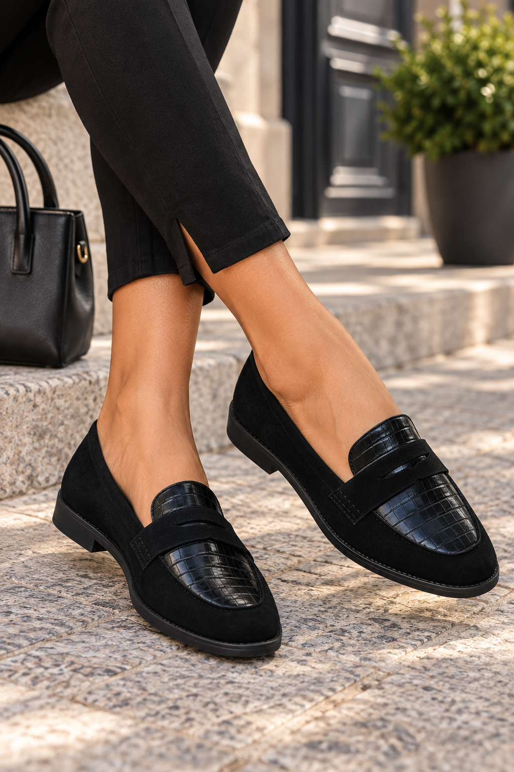 Juliette Croco Leather Printed Loafers