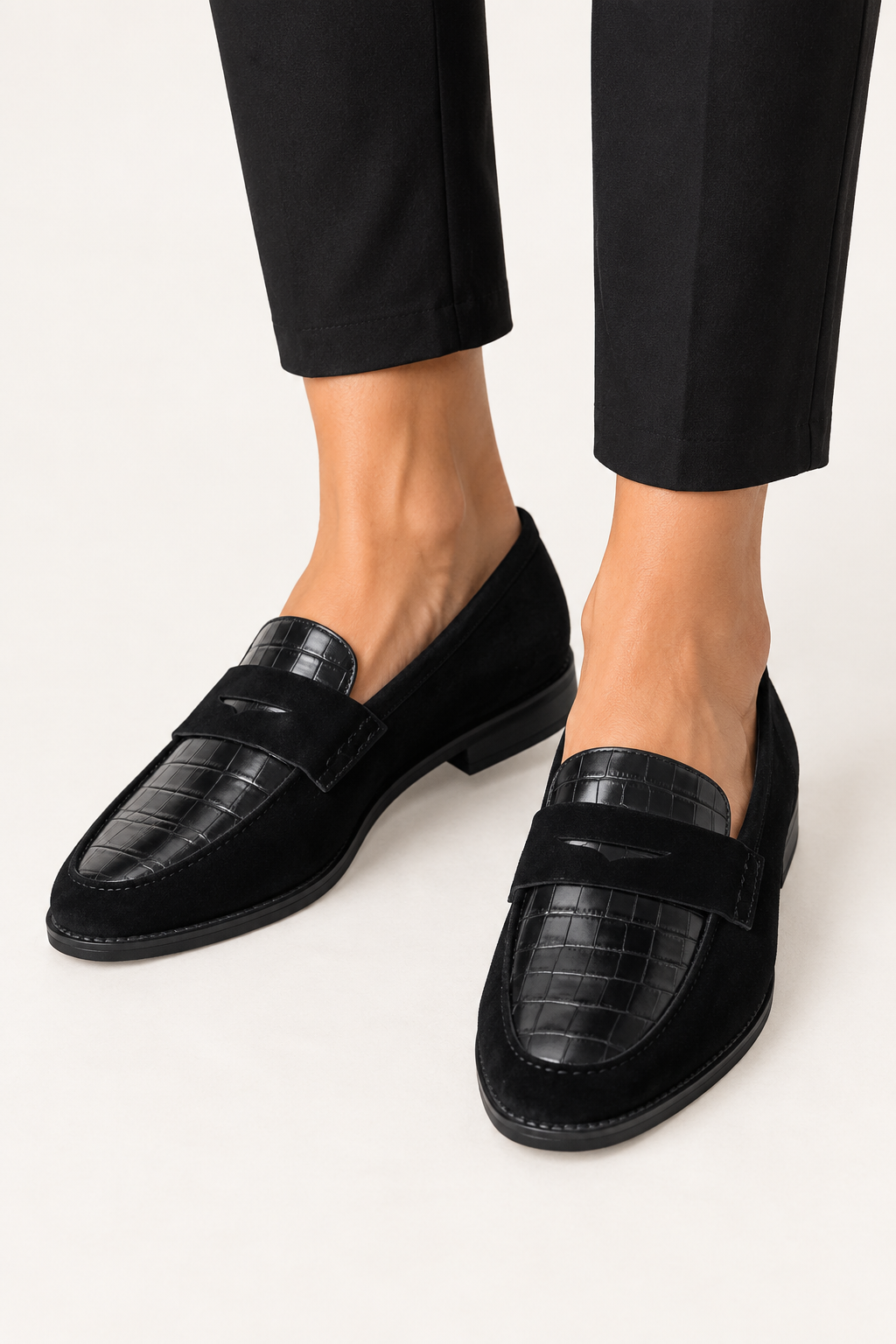 Juliette Croco Leather Printed Loafers
