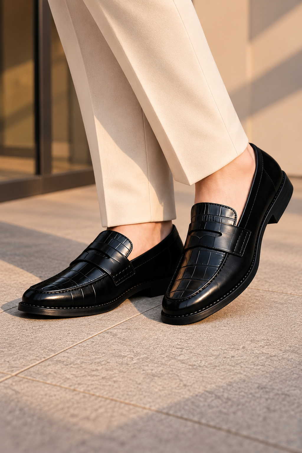 Juliette Croco Leather Printed Loafers