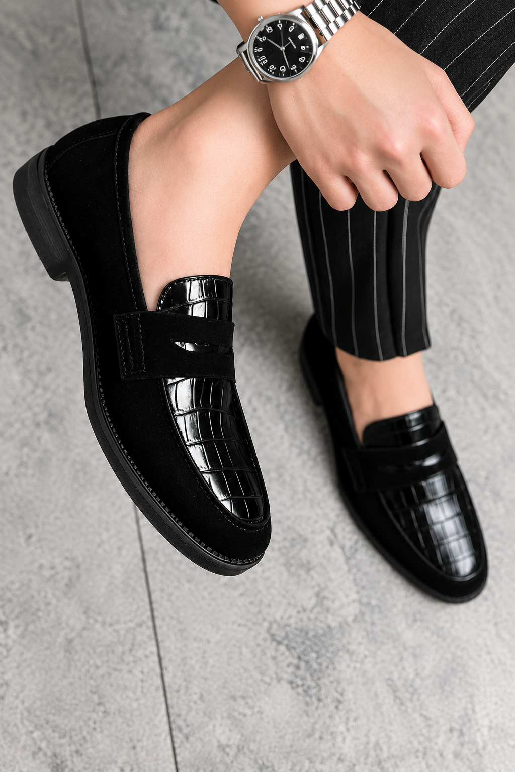 Juliette Croco Leather Printed Loafers