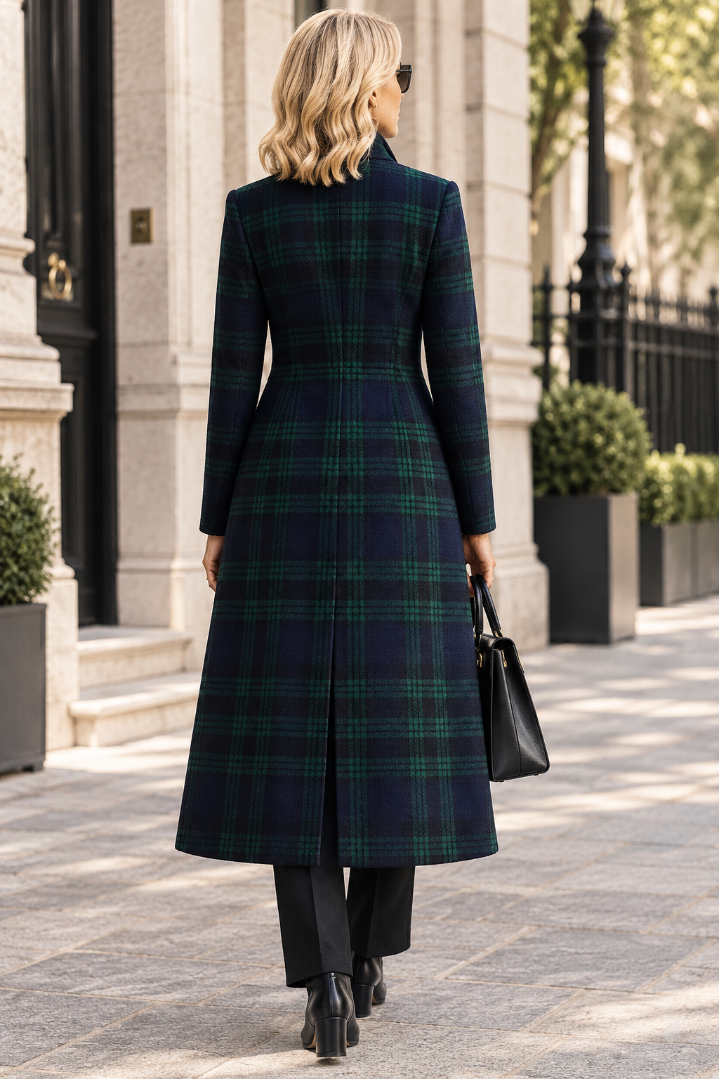Mildred Elegant Plaid Coat