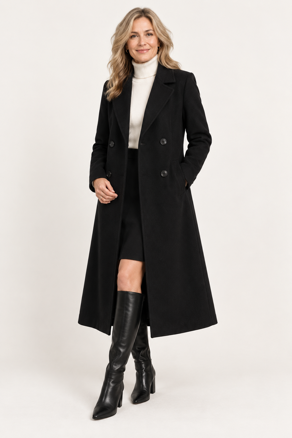 Women's Double Breasted Notch Lapel Trench Coat