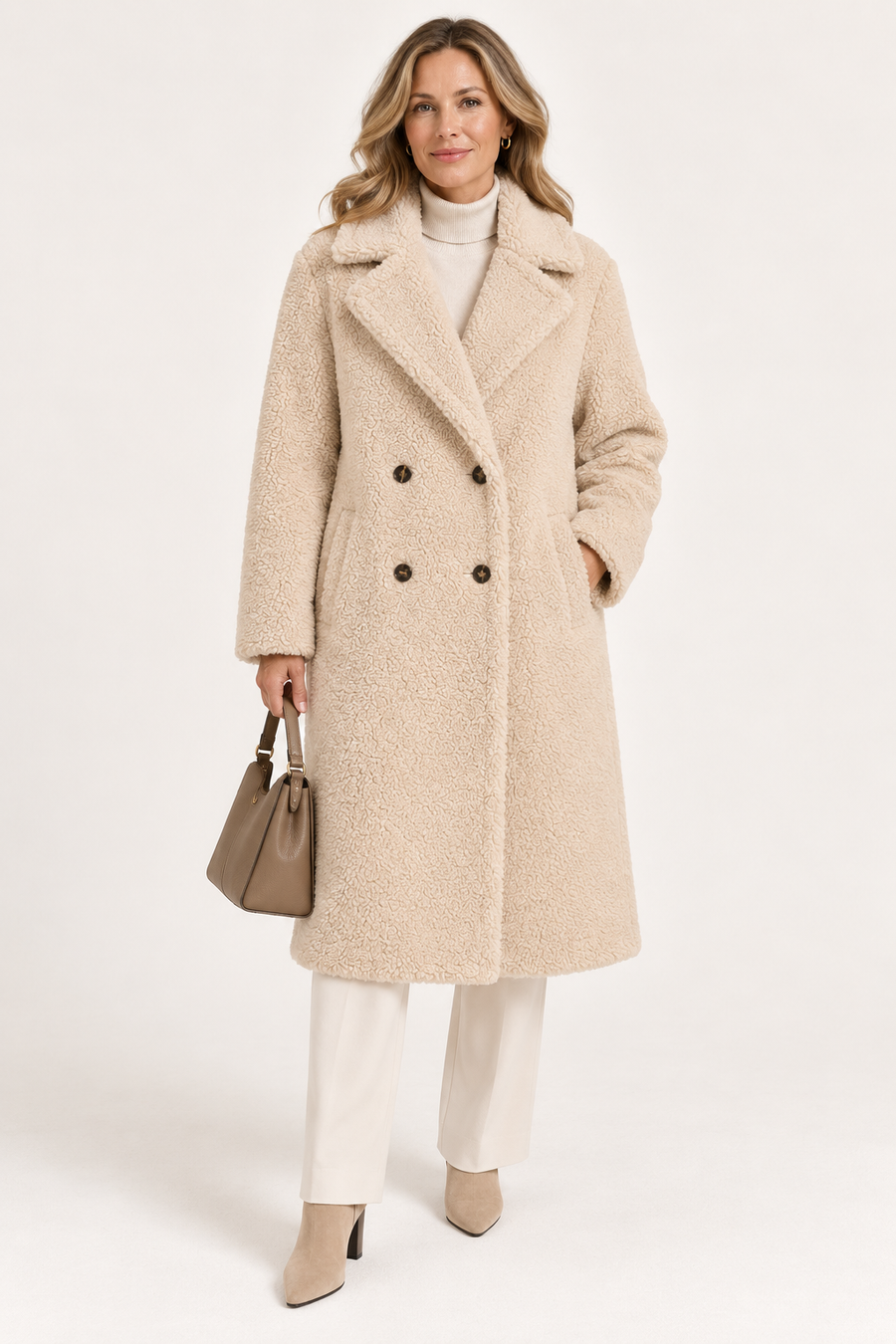 Women's Long Teddy Fleece Coat