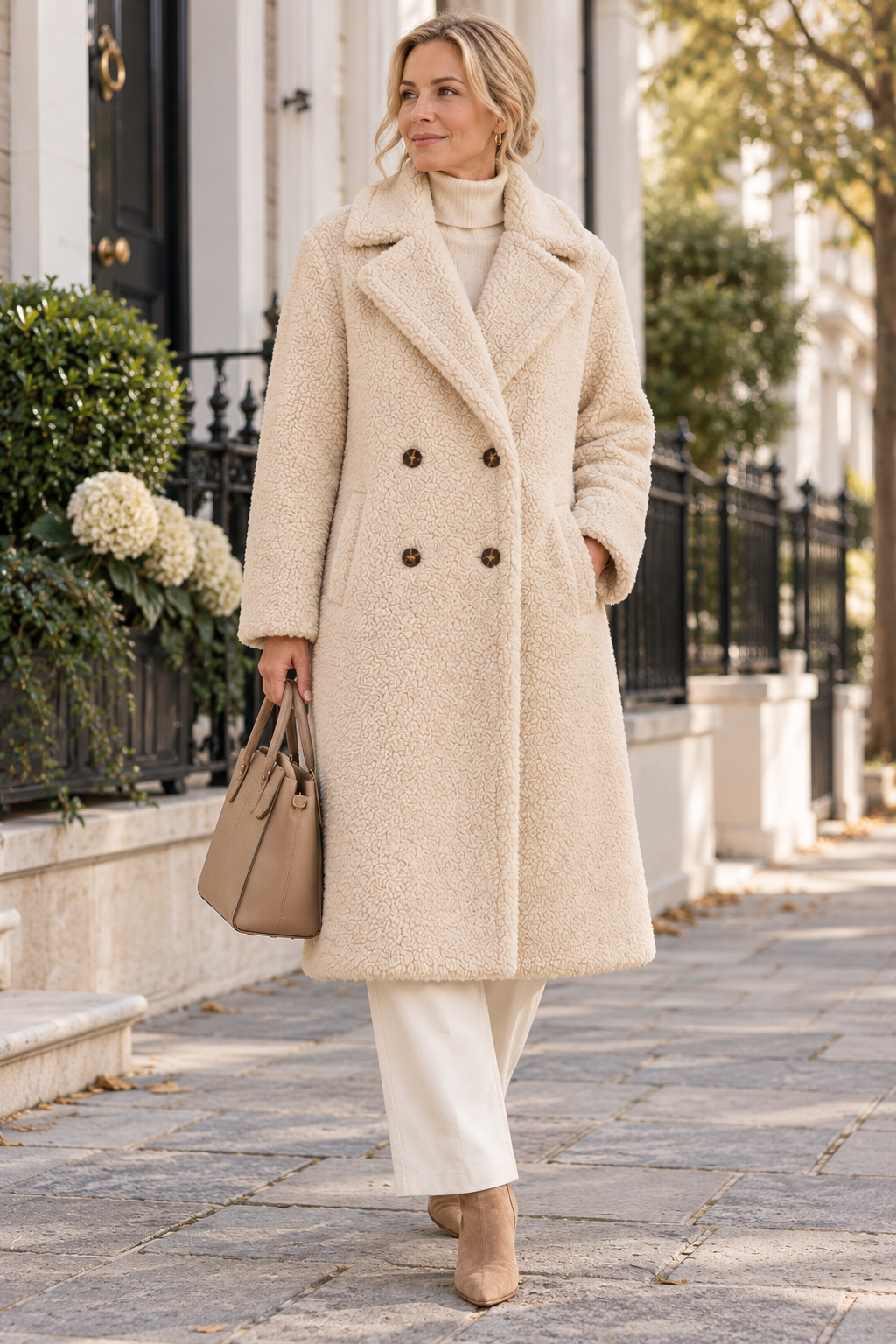 Women's Long Teddy Fleece Coat