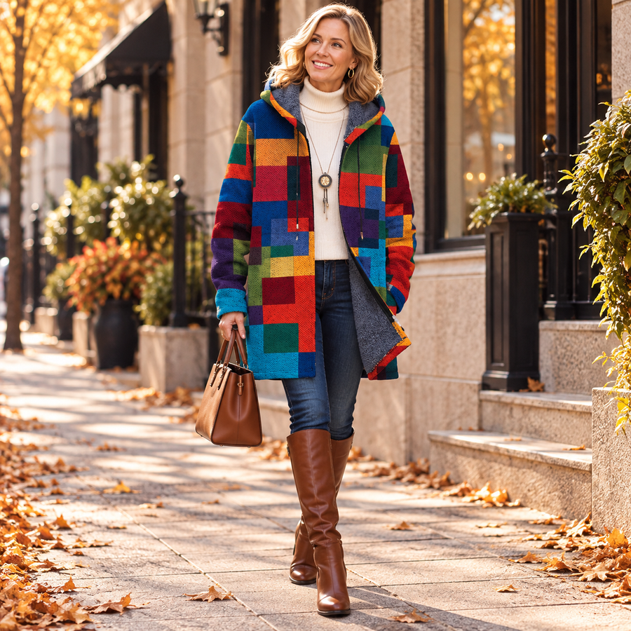 Delilah Luxurious Coat with Artistic Inspiration