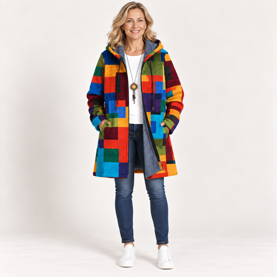 Delilah Luxurious Coat with Artistic Inspiration