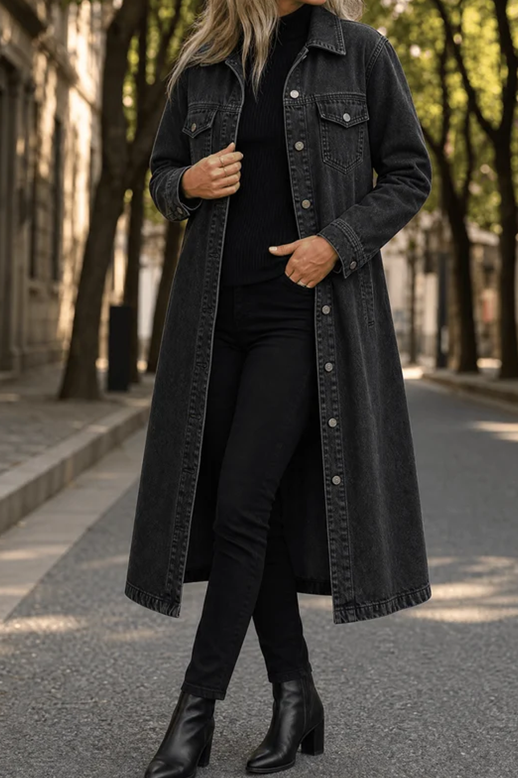 Denara Denim Maxi Coat