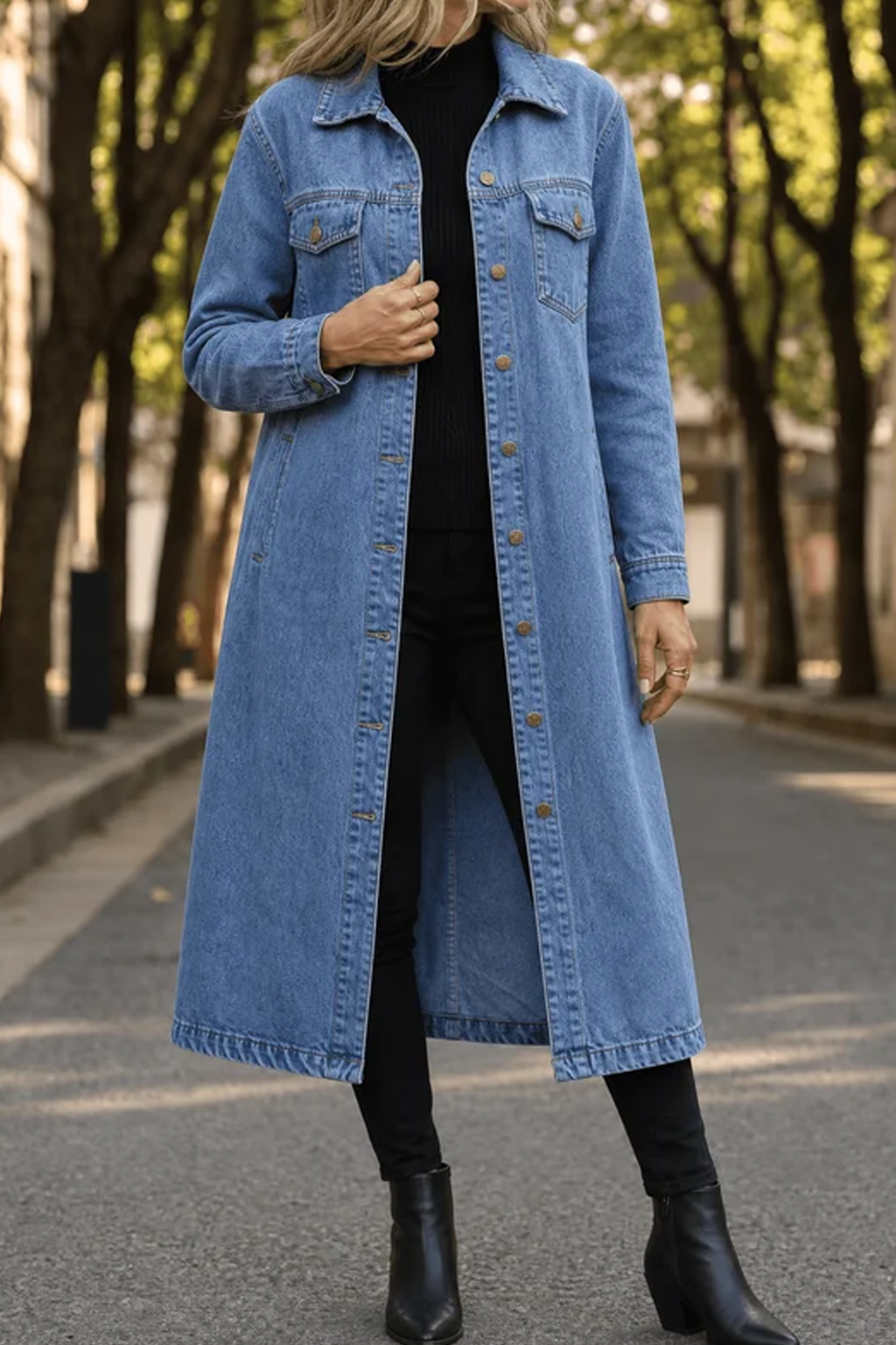 Denara Denim Maxi Coat