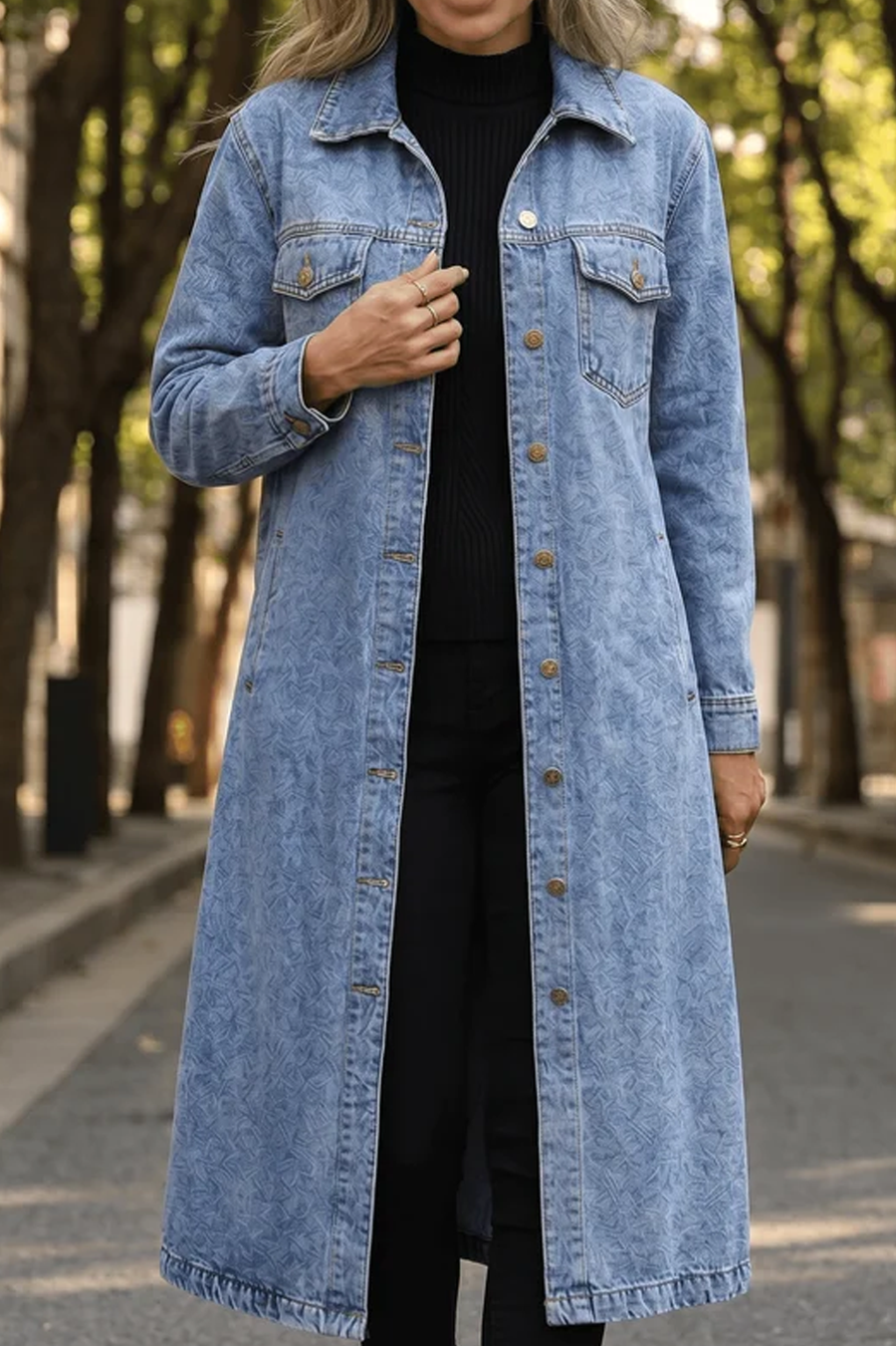 Denara Denim Maxi Coat