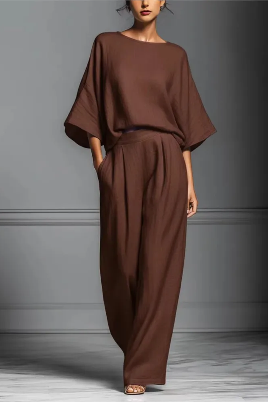 Elegant Wide-Leg Trousers & Soft Top